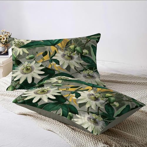 Linge de lit 240x260 passiflore imprimé 3D de qualité supérieure - 7
