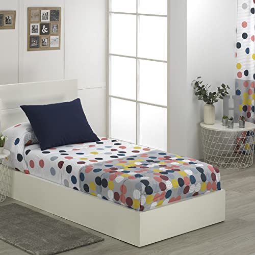 Lanovenanube Edredón Ajustable Vilma   Cama 90 cm   Color Azul