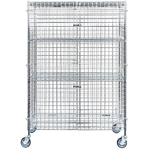 TableTop King NSF Mobile Chrome Wire Security Cage Kit - 24" x 48" x 69" Cover