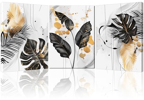Tableaux sur toile salon triptyque peinture imprimée décoration murale blanche