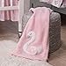 Bedtime Originals Blossom Pink/White Swan Coral Fleece Baby Blanket
