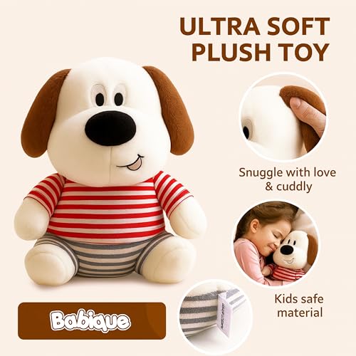 Image of Babique Woofy Dog Stuffed Plush Animal Soft Toys | Teddy Bear | Ideal for Birthdays & Special Occasions Girls /Boys, Baby Kids - 32 cm (Multi Color)
