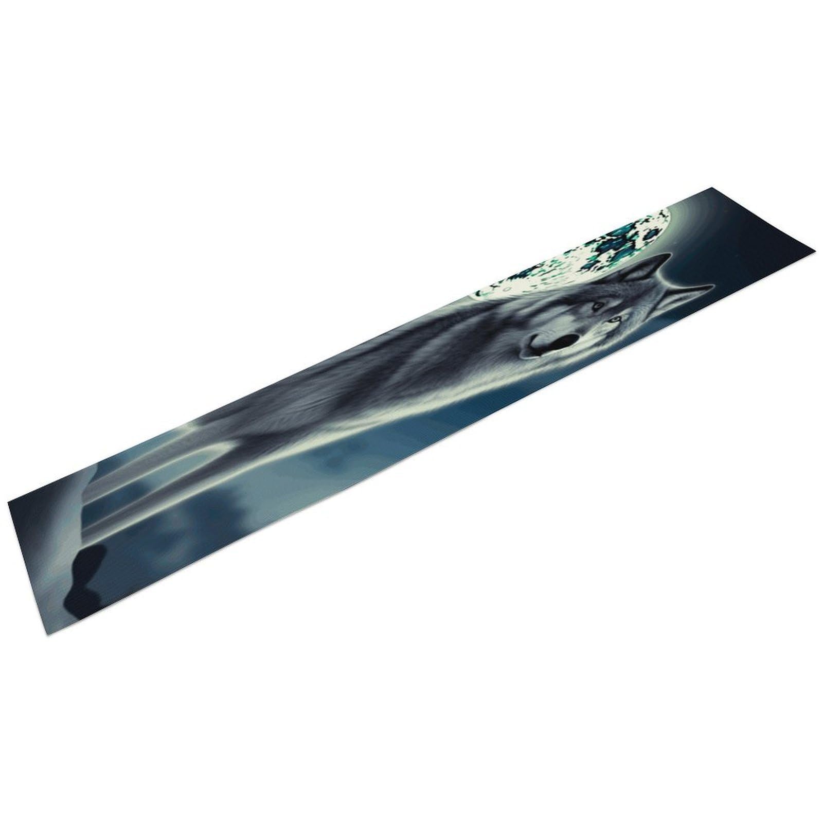 Wolf Under Moon Table Runner 13" X 72" Exquisite Linen Table Runner Wrinkle Resistant Farmhouse Rustic Table Runners Seasonal Table Decoration for Kitchen Dining Home Party