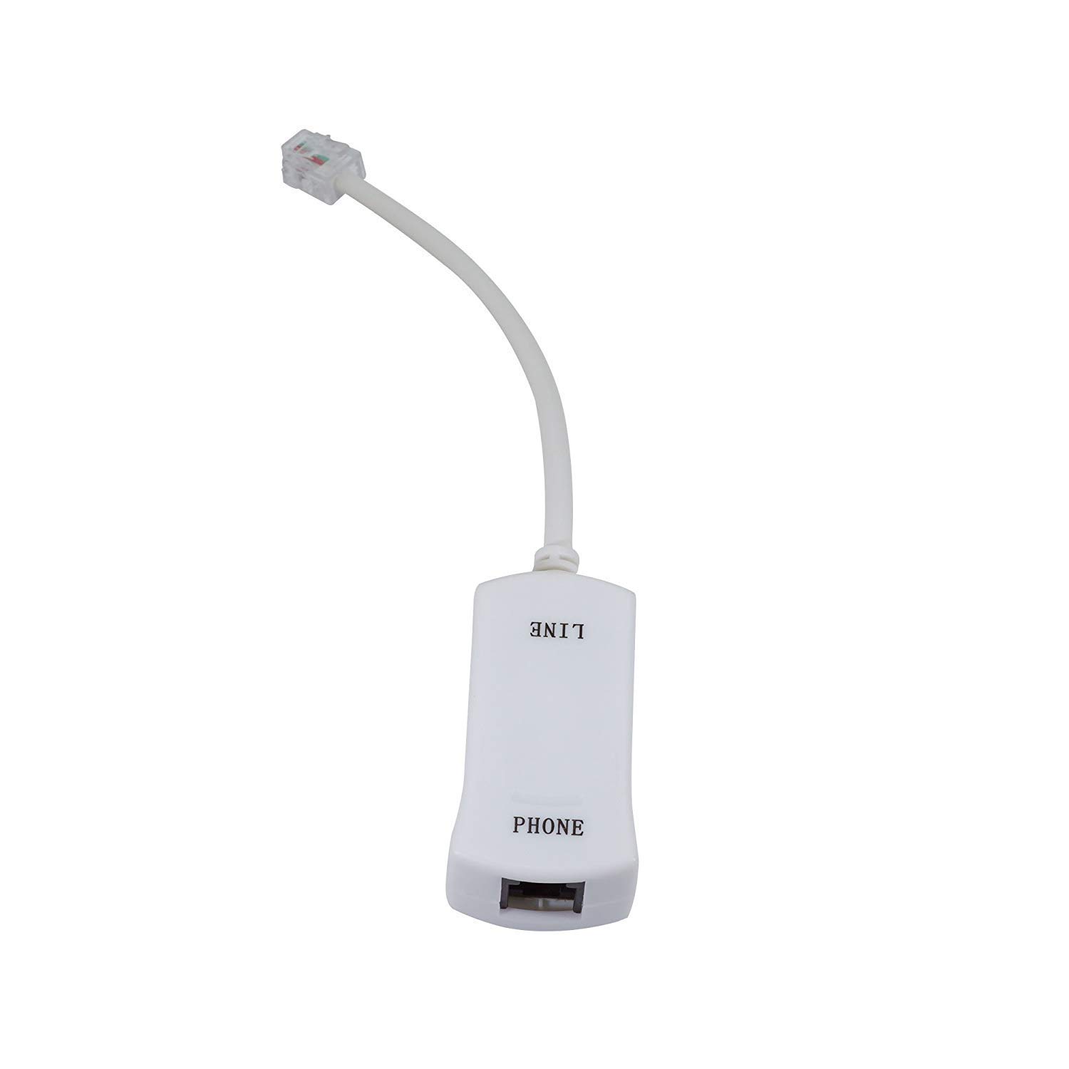 InstallerParts DSL Modem Phone Filter - for Interference Elimination and Static Noise Blocker | for Answering Machine Fax Machine Telephones Landline Cordless | 5 Pack White DSL Phone Filter