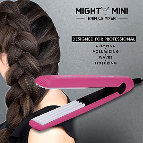 Image of VEGA PROFESSIONAL Mighty Mini Hair Crimper for Salon, Ultra Quick Heat-up, Overheating Protechtion Tecnology, Salon Finish at Home, Suitable for All Hair Types, (VPVMS-09)