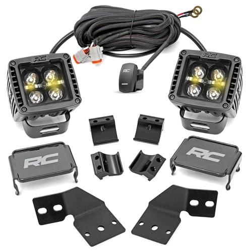 Rough Country 2" LED Cube Lights w/Amber DRL for Polaris Xpedition ADV 5-3,600 Lumens, 40W CREE LEDs, Spot-Focus Beam, Bolt-On Off-Road LED Light