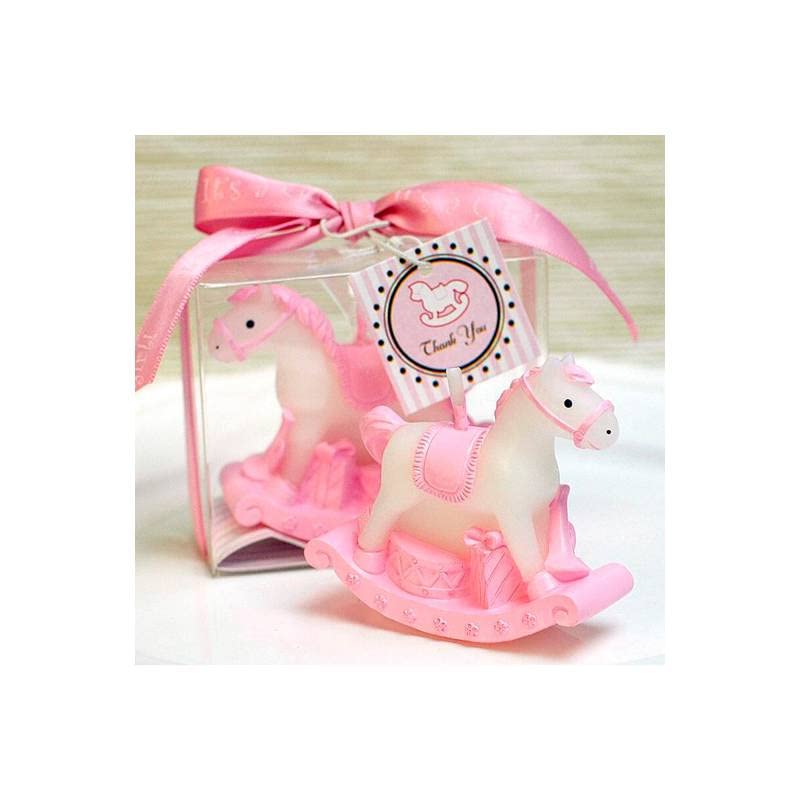 Vasara Lote de 20 Vela Caballito Rosa - Detalles Originales Invitados de Bodas, Regalos Comuniones y Recuerdos para Cumpleaños Infantiles