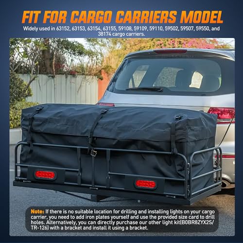 Image of Nilight Hitch Cargo Carrier Light Kit 2PCS 6 inch Red Oval LED Tail Lights