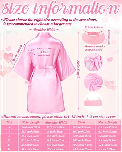 Jecery 5 Pack Spa Robes for Party Sleepover Slumber Birthday Party Squad Robes DIY Silk Satin Bathrobes with Headband2