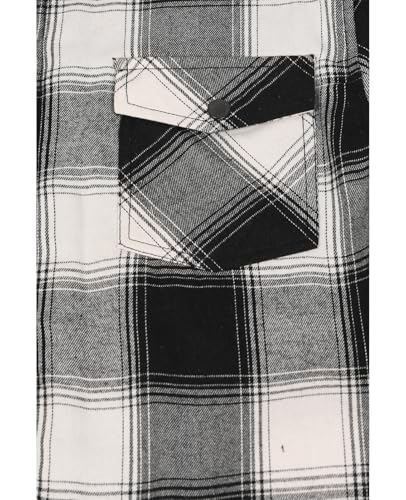 Image of ZENTHACE Men's Sherpa Lined Full Zip Hooded Plaid Shirt Jacket