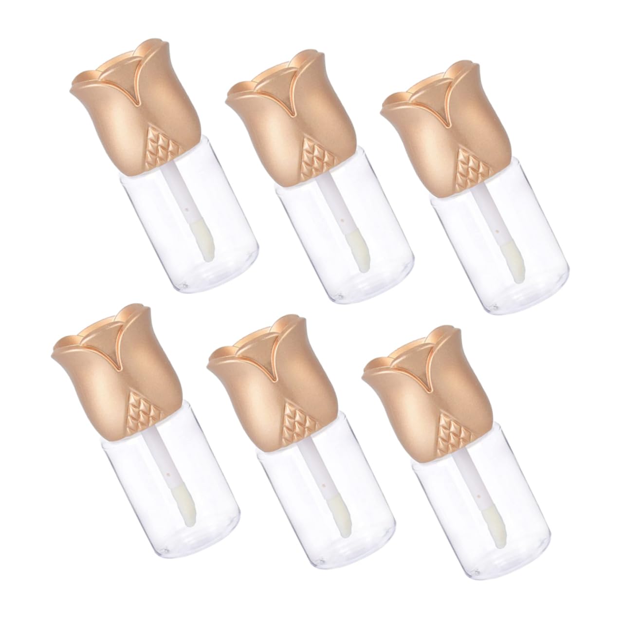 LIFKOME 6Pcs Refillable Lip Gloss Tubes Empty Lip Oil Bottles Flower Design Lip Gloss Containers for and Cosmetics