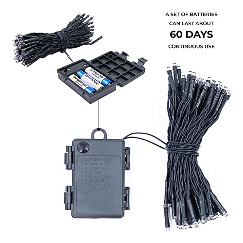 The Christmas Workshop 70320 Multi-Coloured Christmas Lights / 50 LED Christmas Tree Lights / 4.9 Metres Long / Battery Operated / Indoor Or Outdoor Christmas Decorations / 8 Light Modes - Image 4