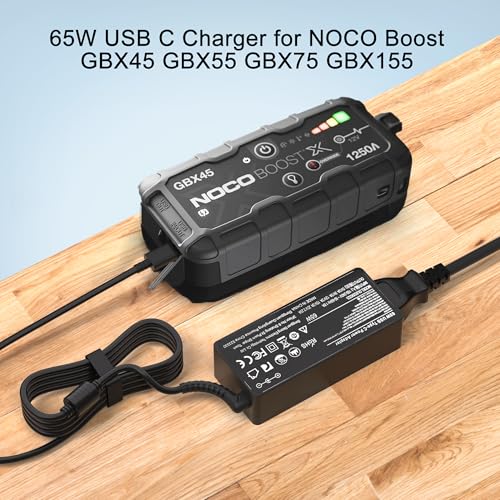 Chargeur Rapide 65W pour NOCO GBX155 Câble Alimentation Type C