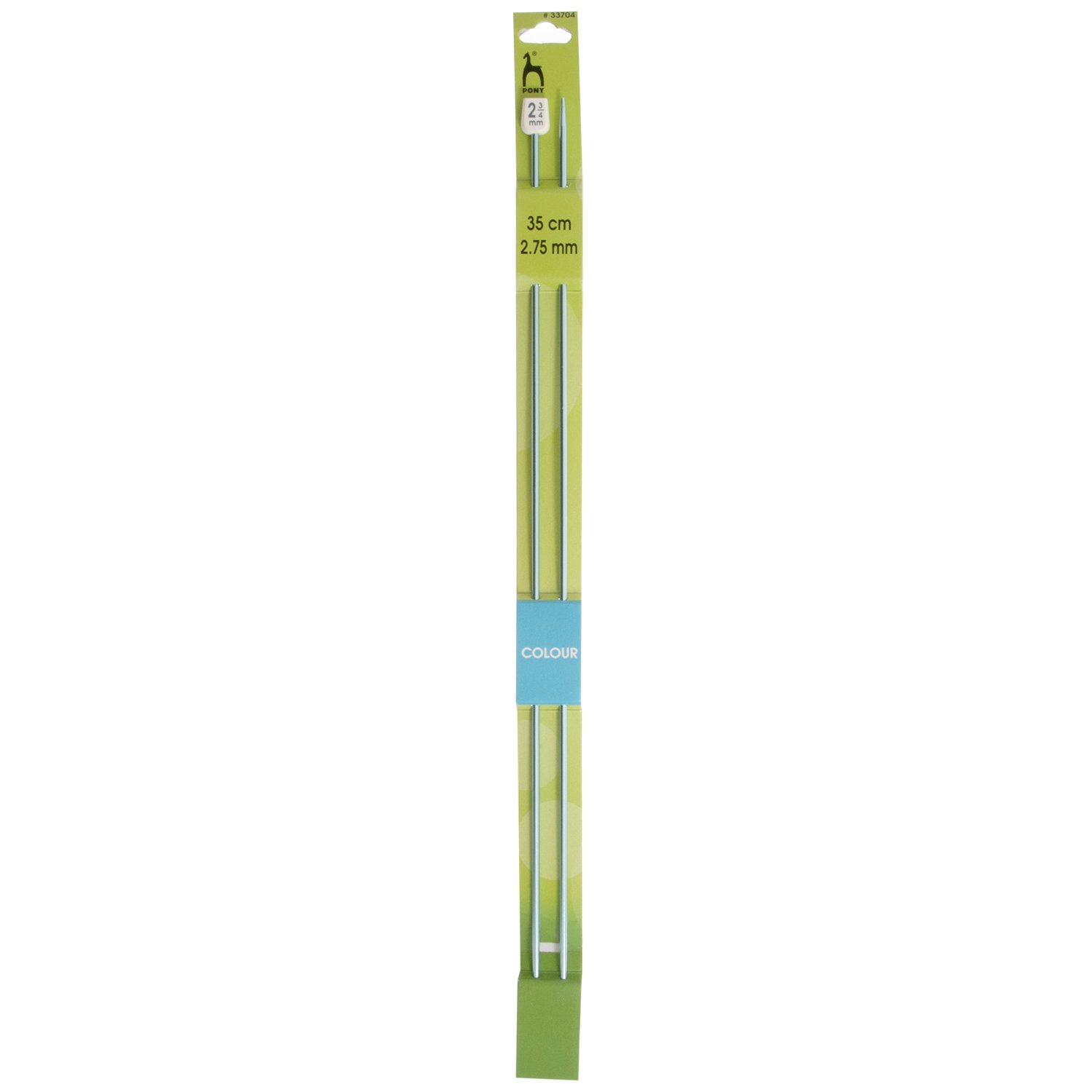 Pony Single Ended Aluminium Colour Knitting Pins - 35Cm x 2.75mm