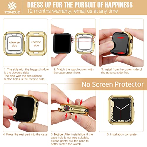 Top4Cus 42Mm Cover Environmental Soft Flexible Tpu Anti-Scratch Lightweight Protective 42Mm Iwatch Case Compatible With Apple Watch Series 8/7 Series 6/Se/5/4 Series 3/2/1 - Gold #TOP5