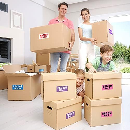 OUNENO 528 pcs Large Removable Home Moving Sticker Labels 20 Different Color-Coding Packing Label for Box Including Fragile and Customizable Blank, 1.6 x 3.6 inches (DKD-2020-100X)