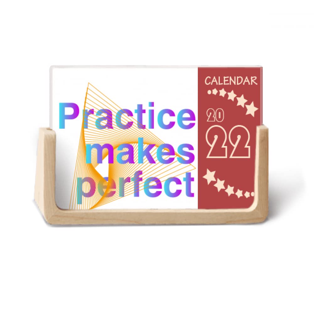 Practice Achieve Success Motto 2022 Desk Calendar Planner 12 Month