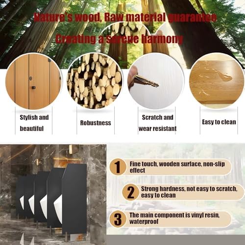 Wall Mounted Urinal Screen Partition Divider for Men 35.43"x15.75" Toilet Protection for Schools Kindergartens Malls & Public Facilities Includes Accessories