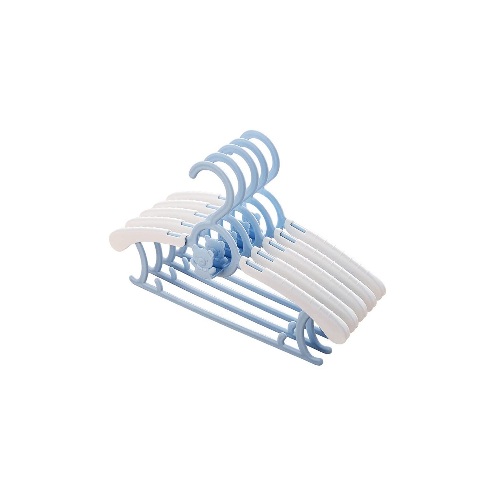 JINGYAN Standard Hangers 5PCS Clothes Hanger Windproof Non-slip Coats Clothing Organizer Racks Adjustable Plastic Display Hangers(Blue)