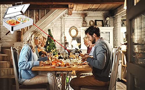 Ensemble de buffet à réchaud électrique 9L avec couvercles de service - 8