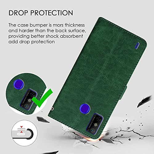 Image of Flip Cover Back Case for Tecno Spark Go (2020) | Premium Leather Finish | Inbuilt Pockets & Stand | Flip Cover Back Case for Tecno Spark Go (2020) (Green)