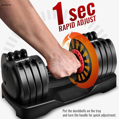 Image of SLOVIC Adjustable Dumbbell 11.5kg | Dumbbells - Gym equipment for home workout| Dumbbell Set (11.5kg X 1) | Fitness Gym Dumbbells for Bench Press, Shoulder, Biceps| Anti Skid dumbles for all exercises