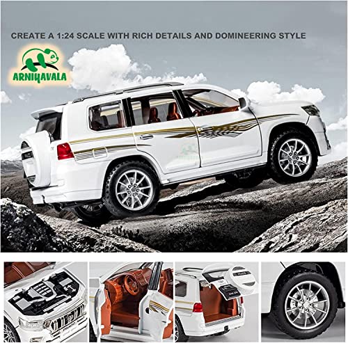 Image of Alloy Metal Pull Back Die-cast Car 1:24 Prado Diecast Metal Pullback Toy car with Openable Doors & Light, Music Boys Gifts Toys for Kids【Colors as Per Stock】