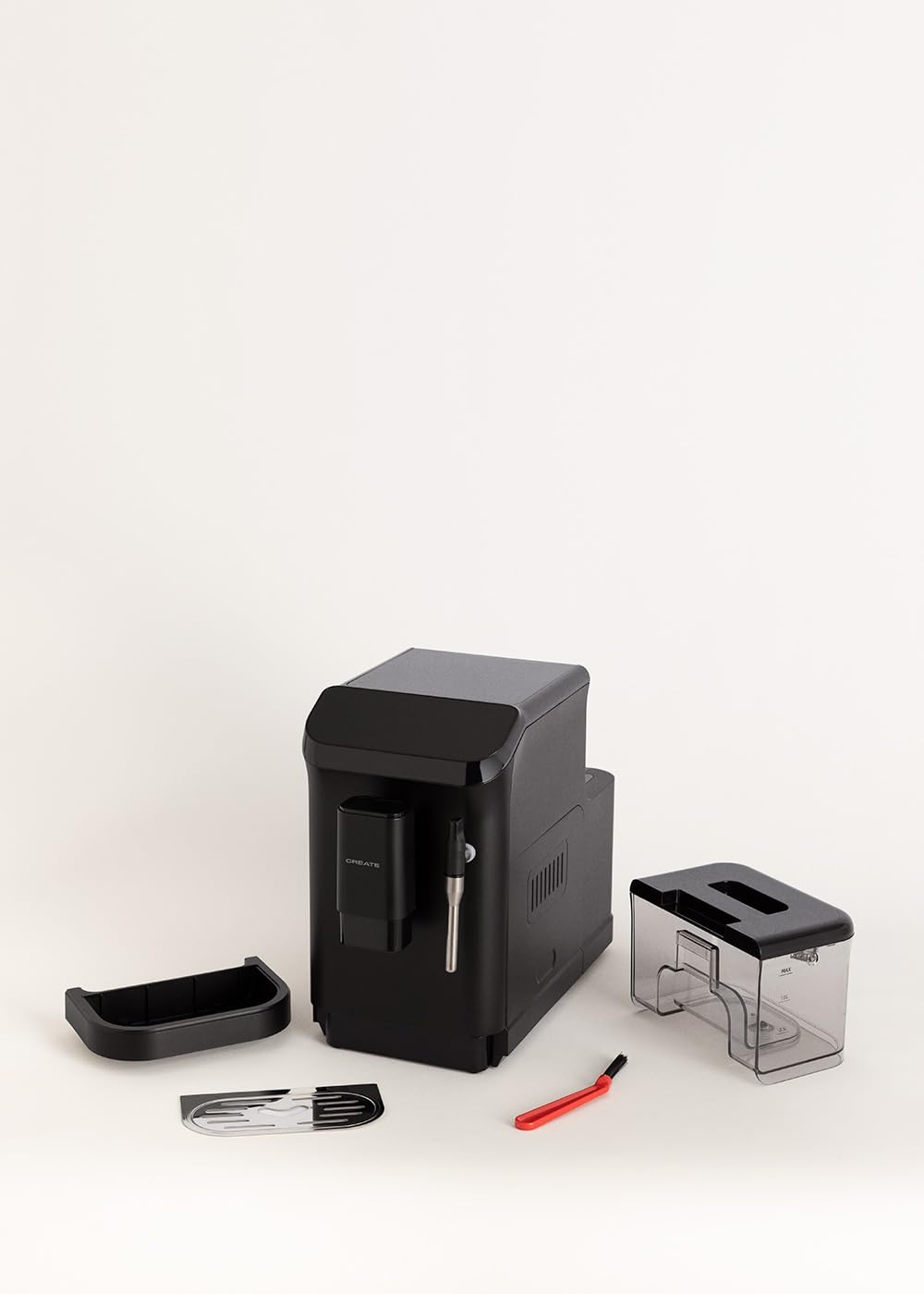CREATE / THERA MATIC TOUCH/Kaffeevollautomat in Schwarz / 20 bar, 1.5L Tank, 180g Bohnenbehälter, Dampfarm, Touch-Bedienfeld, Selbstreinigungsfunktion, 1350W