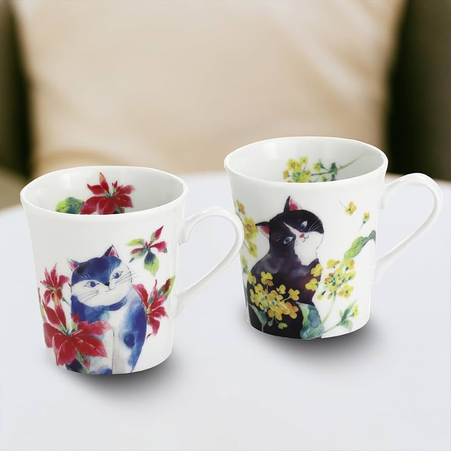 Amazon.co.jp: セラミック藍 ひだまり猫 ペアマグカップセット Amazon.co.jp: セラミック藍 ひだまり猫 ペアマグカップセット