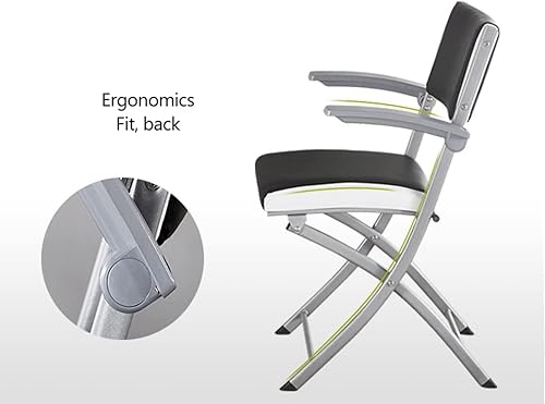 Miniatura 6 de Cómodas sillas plegables silla plegable portátil cómoda silla plegable asiento tapizado con brazos ergonómico silla trasera silla de cuero silla de