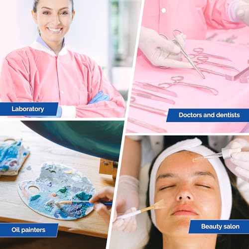 Image of JMU 10-100 Pack Disposable Lab Coats, SMS Disposable Medical Jackets | Disposable Lab Coats for Men and Women, Knit Cuffs Collar, 3 Pockets