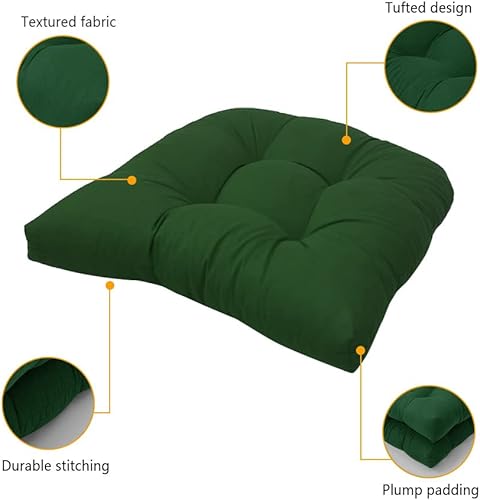 Miniatura 3 de Srutirbo Juego de 2 cojines de asiento para sillas de exterior, impermeables, de 19 x 19 pulgadas, en forma de U, para sillas de patio y sillas