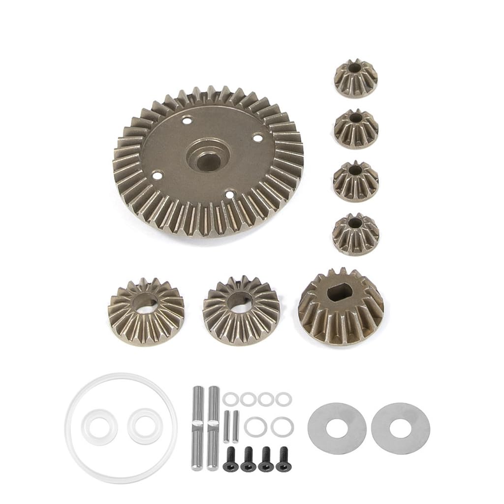 Engrenage différentiel avant arrière en métal avec coque de diff pièces RC pour voiture Tamiya XV-02 MB-01 XM-01 RC (Noir)