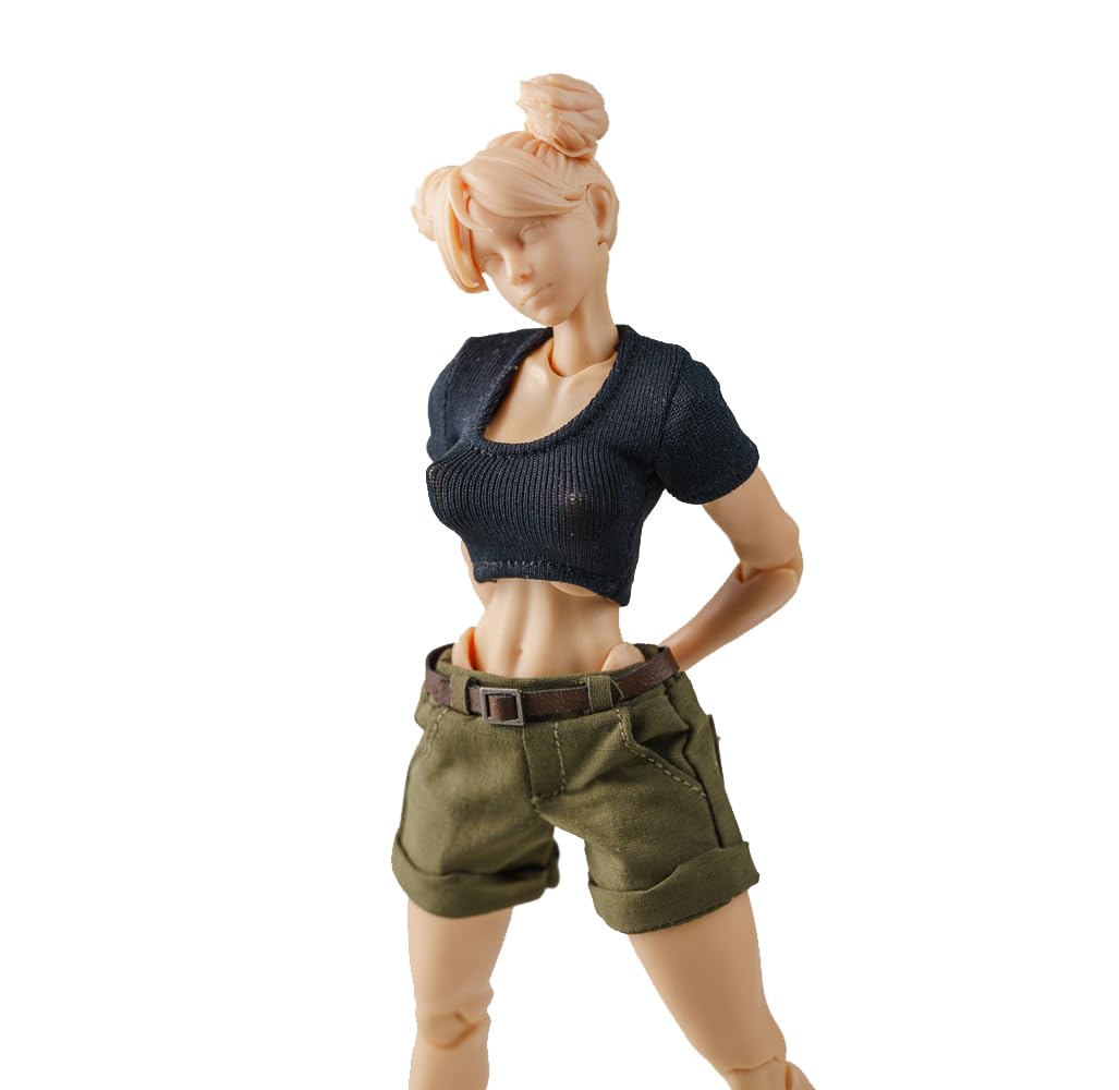 Ensemble t-shirt et short décontracté femme noir et vert pour le sport