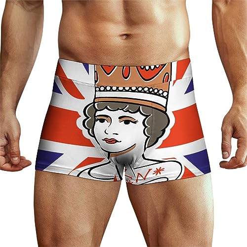 Queen of The UK Men's Underwear Soft Boxer Briefs High Waist Stretch Trunks Panty