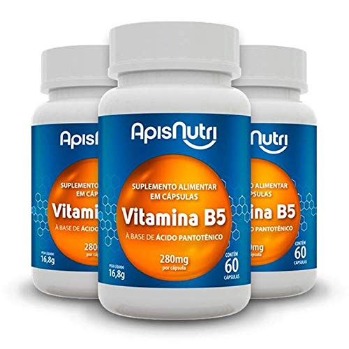 Kit 3 Vitamina B5 Apisnutri 60 cápsulas