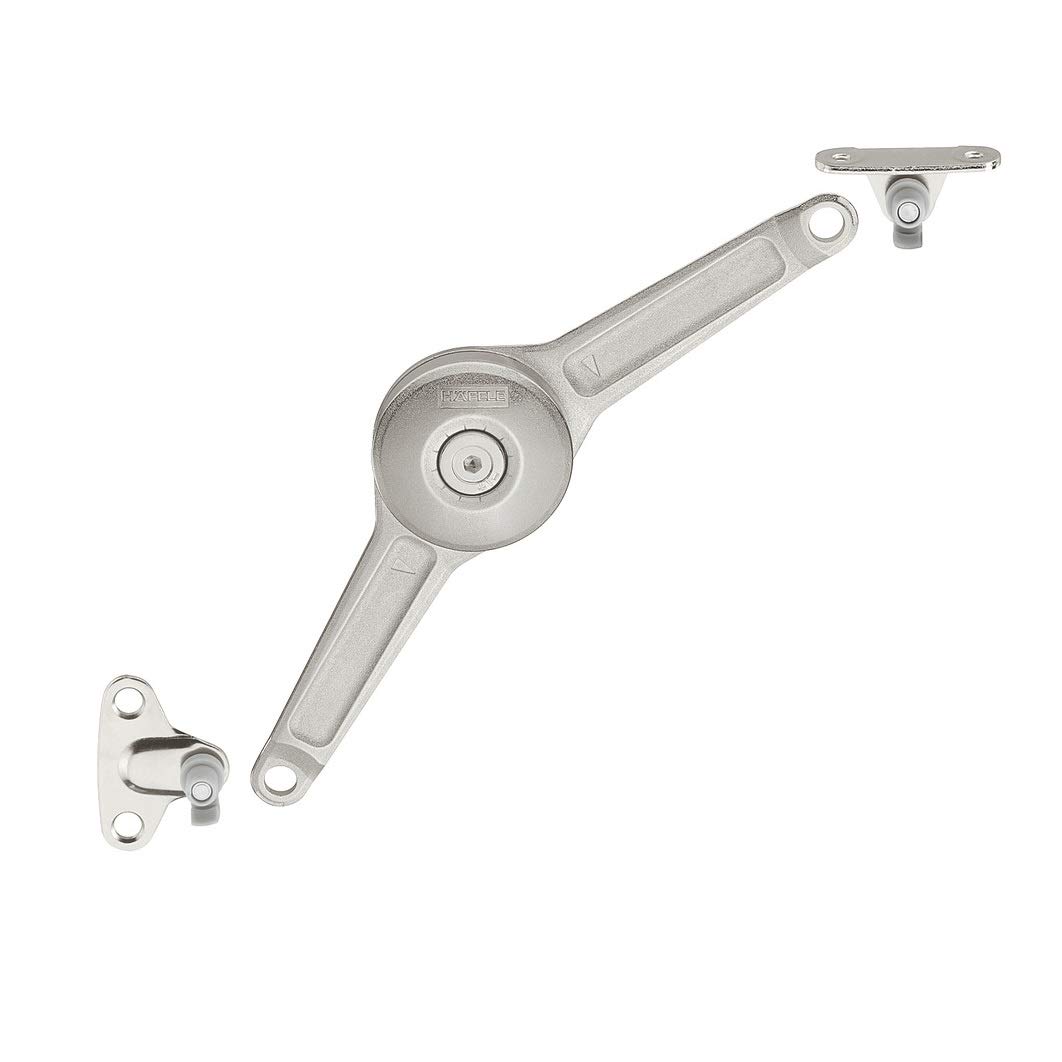 Gedotec Nickel-Plated Steel Flap Hinge Duo Premium Fold Holder Fold-Out Support For Wood & Aluminum Frame Flap Hinge For Folding Height: 200-500 Mm Steel Nickel Plated Complete Set Furniture Fittings By