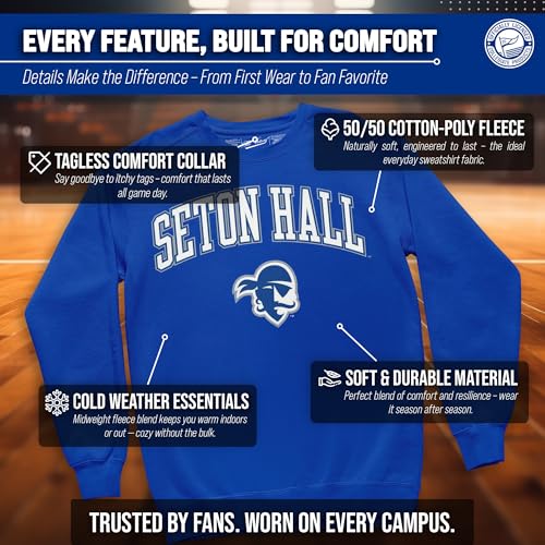 Image of NCAA College Sweatshirt Fleece Crewneck Pullover for Men and Women | Officially licensed NCAA college gameday crewneck pullover - 9 oz fleece lined sweatshirt with arch and logo design