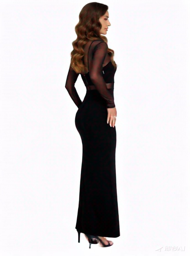 pleated dress with long sleeves Elegant Pleated A-Line Long Sleeve Chiffon Midi Dress for Wedding Guests