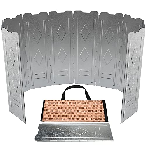Sexyhot 10 Plates Camp Stove Wind shield, Extra large Stainless Steel Folding Camping Cooker