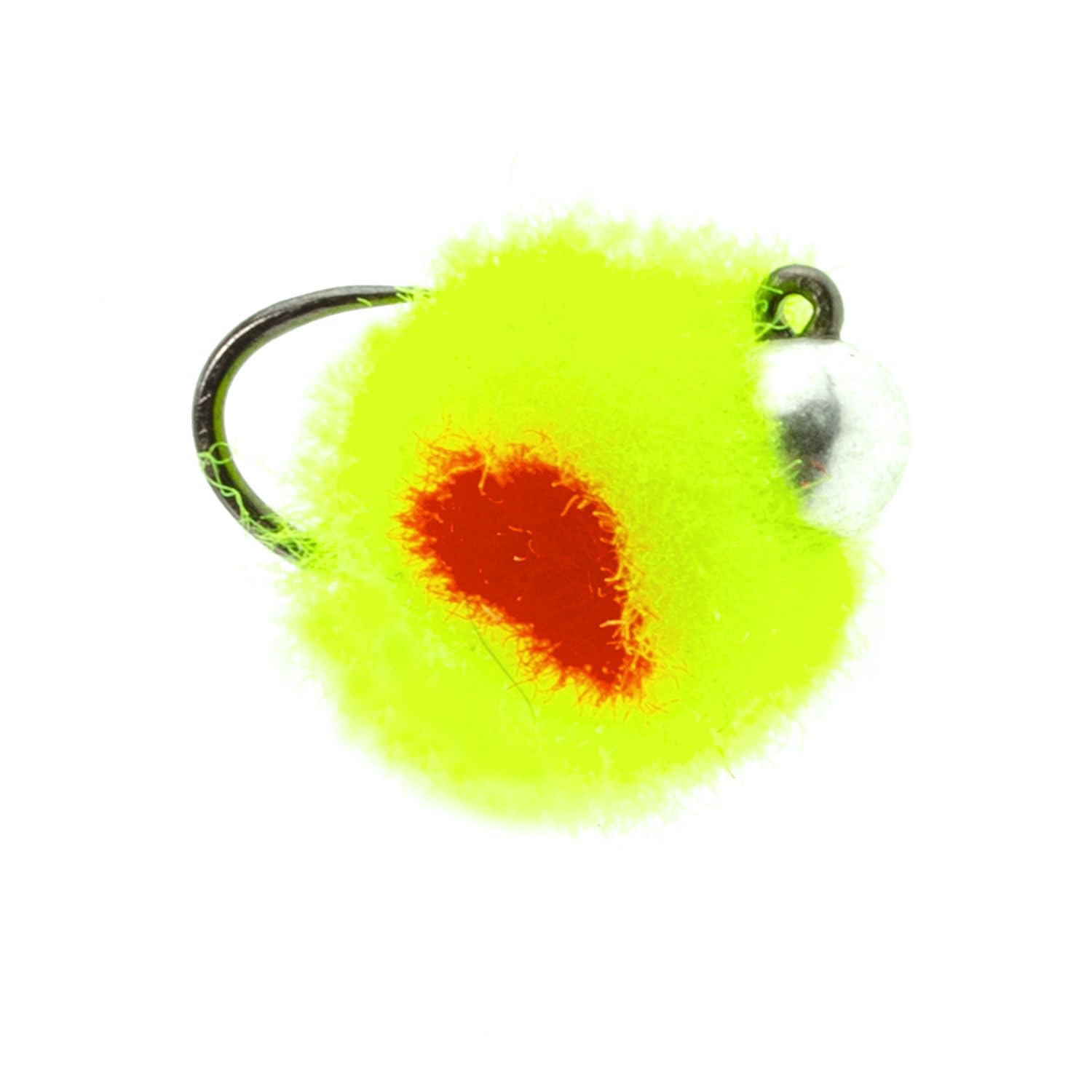 The Fly Fishing Place Tungsten Bead Barbless Euro Jig Chartreuse Egg Czech Nymph Flies, Size 14, 6-Pack