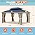 MELLCOM 12' x 16' Outdoor Hardtop Gazebo, Cedar Wood Framed Gazebo with Powder Coated Metal Roof for Gardens, Patios, Lawns,Grey