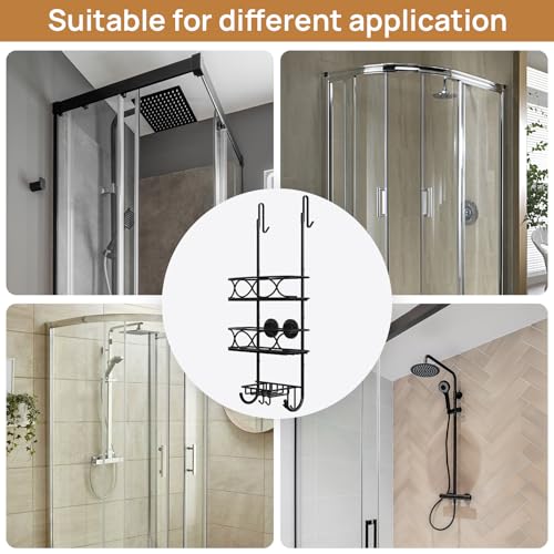 image for LEVERLOC Over The Door Shower Caddy, Shower Hanging Organizer Sturdy R
