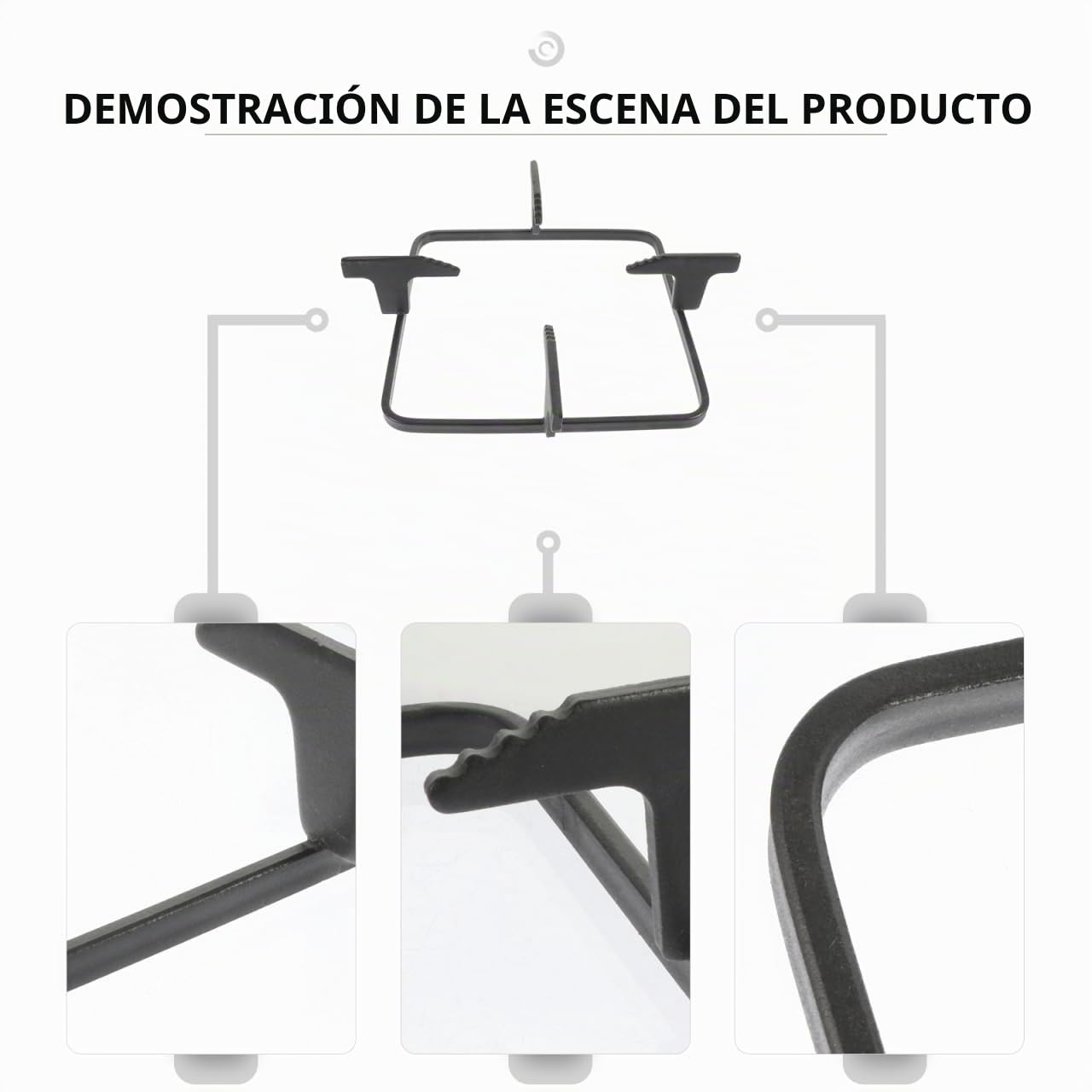 Ciieeo Soporte de Hierro Fundido para Estufa de Gas - Rejilla Reductora Universal Antideslizante para Wok y Cafetera | Adaptador Estable de Cocina Resistente al Calor