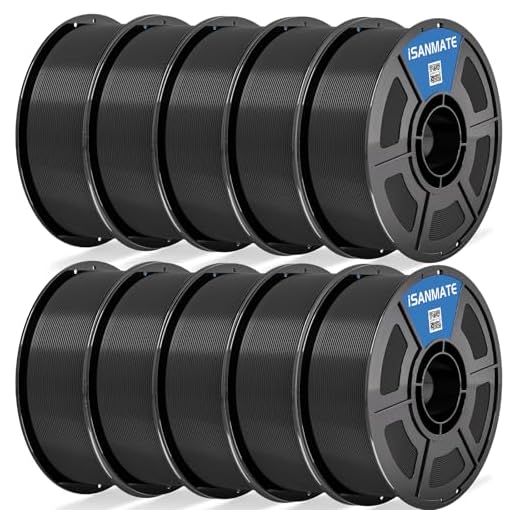 iSANMATE Rapid PLA Filament 1.75mm Black 10KG, 3D Printer Filament Bundle, Dimensional Accuracy ±0.02mm, for Bambu Lab 3D Printers, AMS, AMSLite