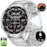 LIGE Smartwatch Uomo con Torcia LED/800mAh, 1.85'' Orologio Smart Watch con Chiamata Bluetooth, IP68 Impermeabile 110+ modalità Sportive Cardiofrequenzimetro SpO2 e Sonno per iOS Android,FV15-E