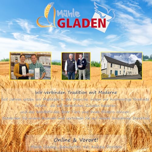 Haferflocken Futter - Gladen 2,5kg - Tierfutter Tauben Pferde