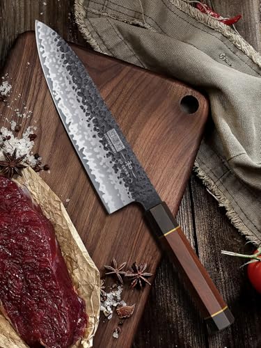 Image of HOSHANHO 3 Pieces Knife Set, Professional High Carbon Steel Kitchen Knives Set, Ultra Sharp Japanese Chef Knife Set with Ergonomic Handle & Gift Box