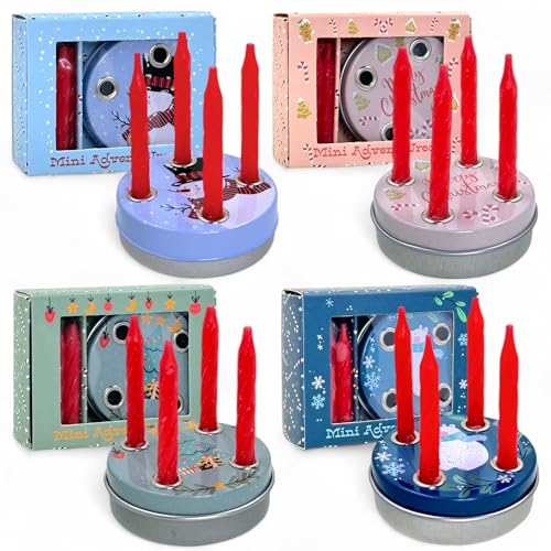 MIJOMA Advent to go: Pocket Adventskranz mit 4 roten Mini-Kerzen,...