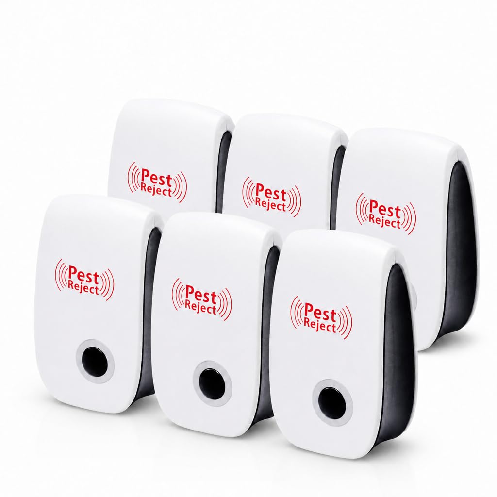 Ultrasonic Pest Repeller, 6 Pack Electronic Plug In Mice Repellent and Rat Repellent, Ultrasonic Insect Repellent Indoor Pest Control for Insect, Mosquitos, Flies, Roaches, Rats, Spiders, Flea